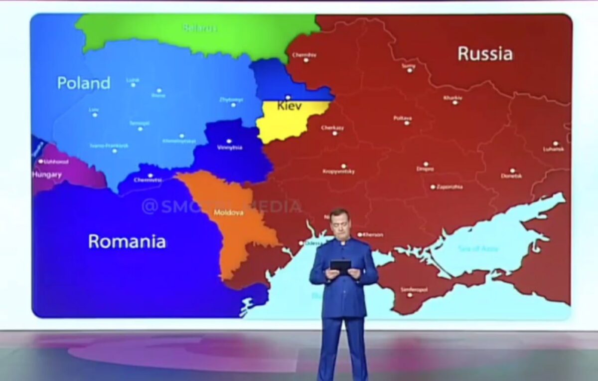Медведев одржа говор, ја објави својата карта на Европа