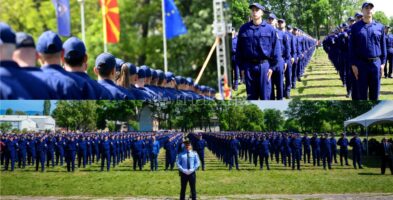 (Фото+видео) „Македонијо, ти си бисер балкански“ ечеше на свечената промоција на 508 нови полициски службеници