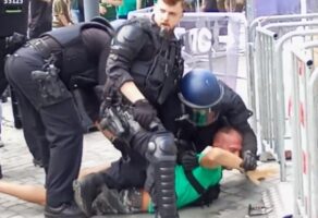 (Видео) Тепачка меѓу навивачи на ПАО и Фенер, има повредени