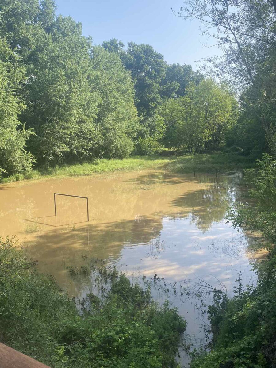 Зголемување на водостојот и излевање на Крива Река во село Опила