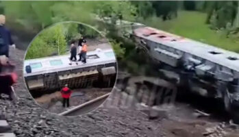 (Видео) Воз излета од шини во Русија, најмалку 70 повредени лица