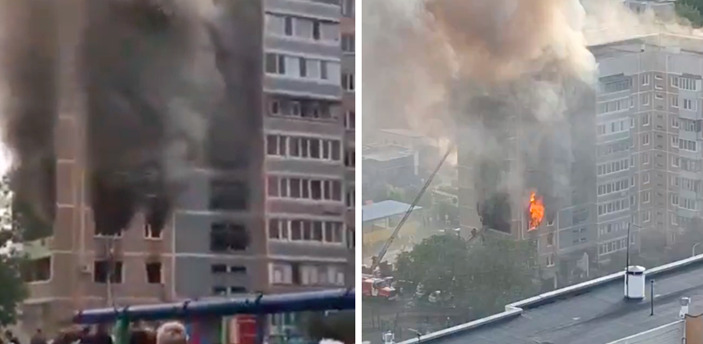 (Видео) Во Русија гори облакодер, има загинати меѓу кои и двегодишно дете