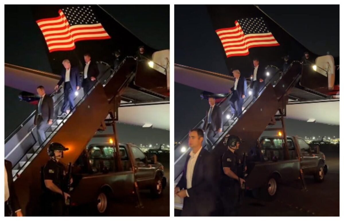 (Видео)Трамп слета во Њу Џерси шест часа по обидот за негов атентат