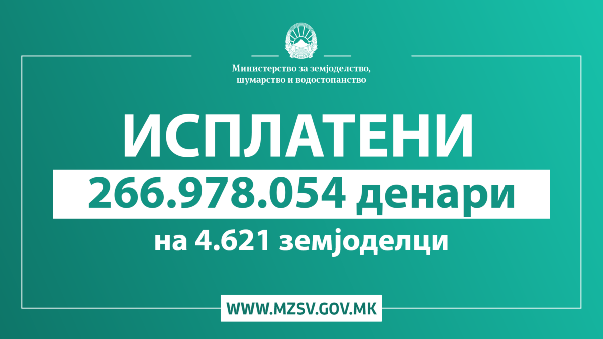 Трипуновски: Исплатени се субвенциите за мерките 1.3 и 1.10 од програмата за 2023 година