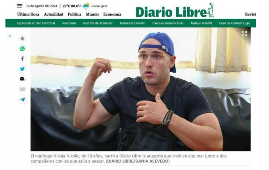 Србин и двајца Шпанци 10 дена пловеле во океан со гумен чамец: „Не мислев дека ќе преживеам, имаше ајкули“