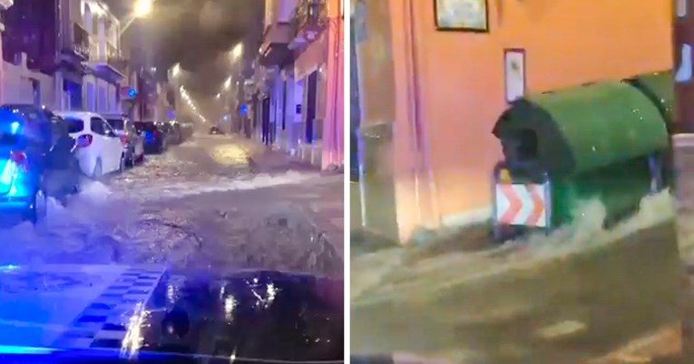 (Видео) Во Шпанија синоќа се спасуваа луѓе, на улиците течеа порои