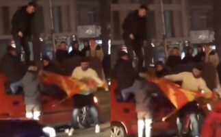 (Видео) „Со газење и палење на македонското знаме се славеше Денот на албанското знаме“ – Левица бара одговорност