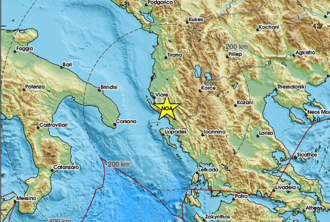 Земјотреси утрово во Албанија и Грција