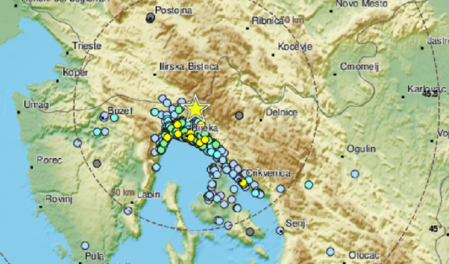 Почуствуван земјотрес во Риека