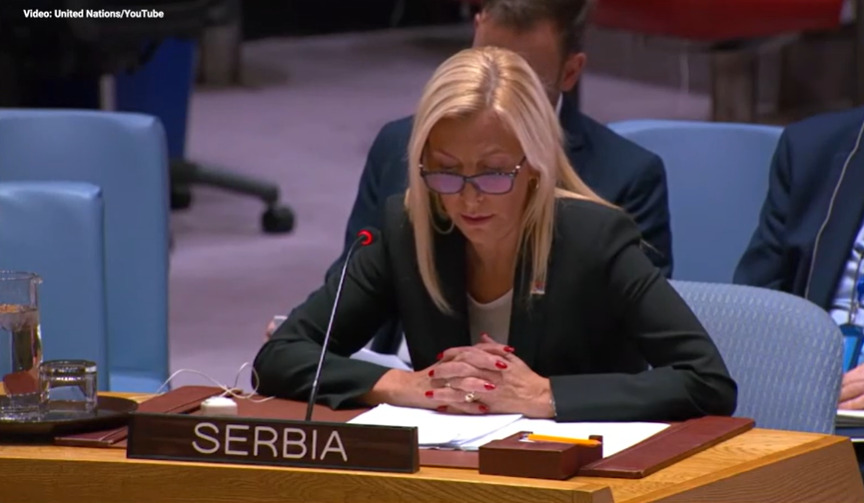 (Видео) Српска министерка ја нападна Хрватска пред Советот за безбедност на ОН