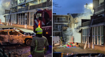 (Видео) Трикатна зграда се урна во Хаг по експлозија, се трага по преживеани