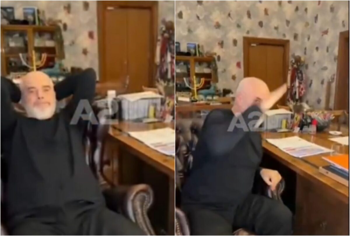 (Видео) Еди Рама пцуеше и удираше на масата во интервју емитувано во живо