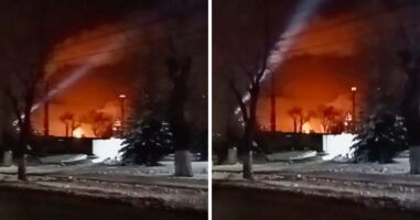 (Видео) Русија: Украински напад оштети индустриска фабрика во Саратов