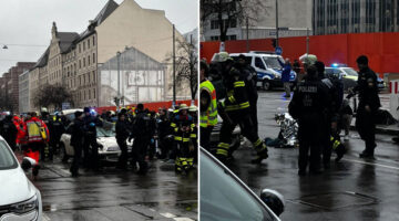 Први фотографии од Минхен по упадот на автомобил во група демонстранти