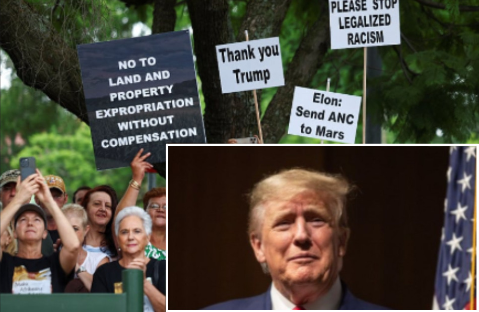 Стотици јужноаафрикански белци протестираа и го поддржаа Трамп тврдејќи дека се жртви на расизам