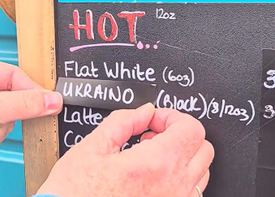 (Видео) Кафуле во Англија го преименува „Американо“ во „Украино“