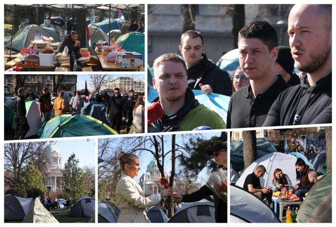 Студентите кои сакаат да учат поставуваат нови шатори, поддршката на протестот расте