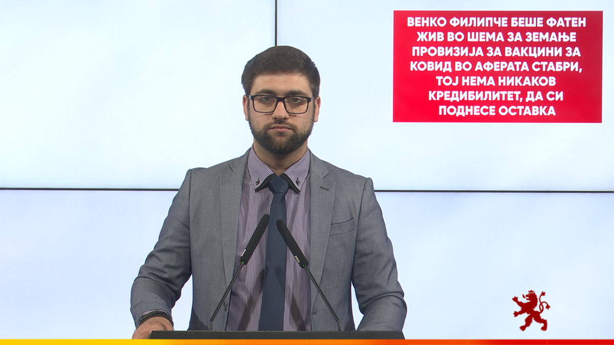 (Видео) Манасиевски: Филипче беше фатен жив во шема за земање провизија за вакцини во аферата „Стабри“, тој нема никаков кредибилитет, да си поднесе оставка