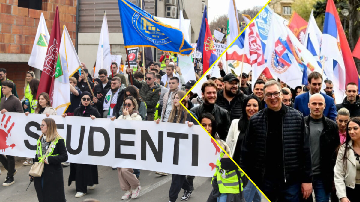 Паралелни собири во Србија: студентите во Нови Пазар, власта во Белград