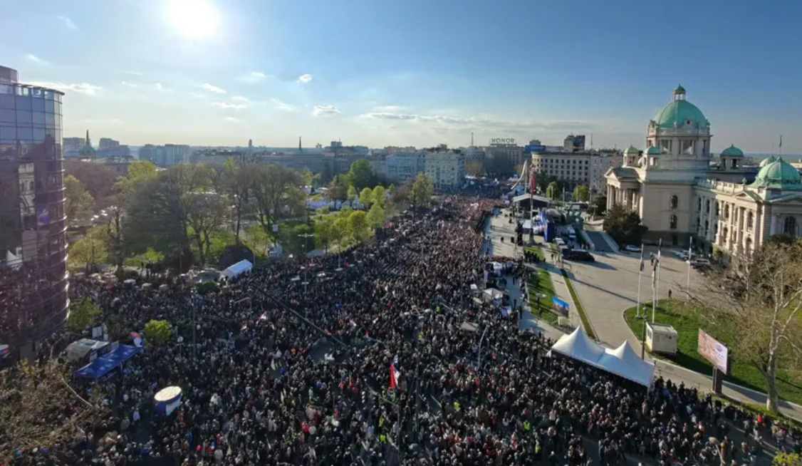 (Фото) Почна централниот дел од собирот „Не ја даваме Србија“