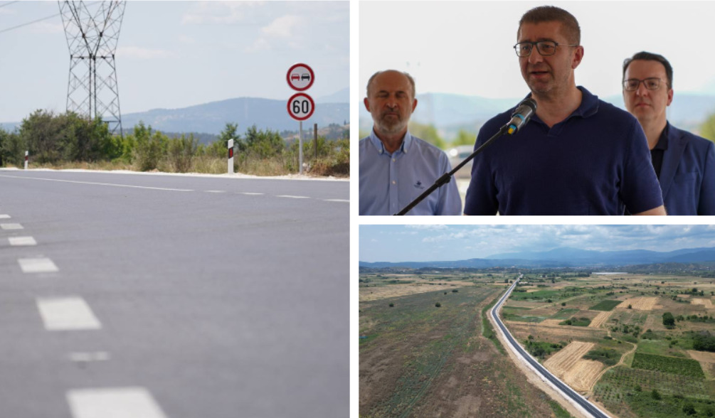 Македонија се гради, рече Мицкоски на пушањето на патот Гевгелија-Богданци