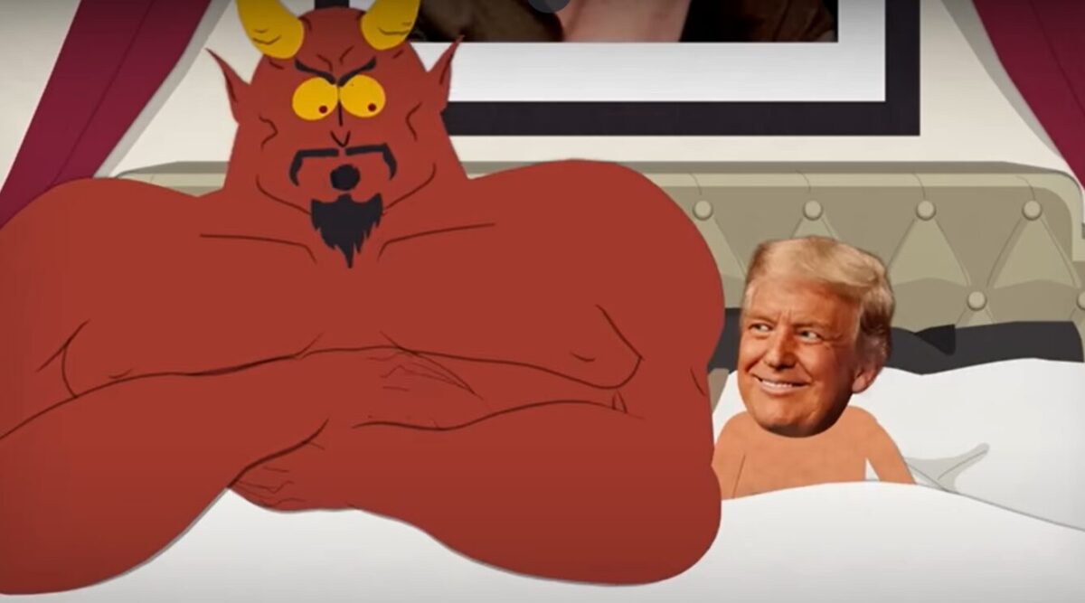 (Видео) Саут Парк објави 18+ снимка од епизодата со Доналд Трамп и ѓаволот