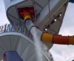 (Видео) Хорор на најголемиот крузер во светот: пукна тобоган додека патник се спуштал по него