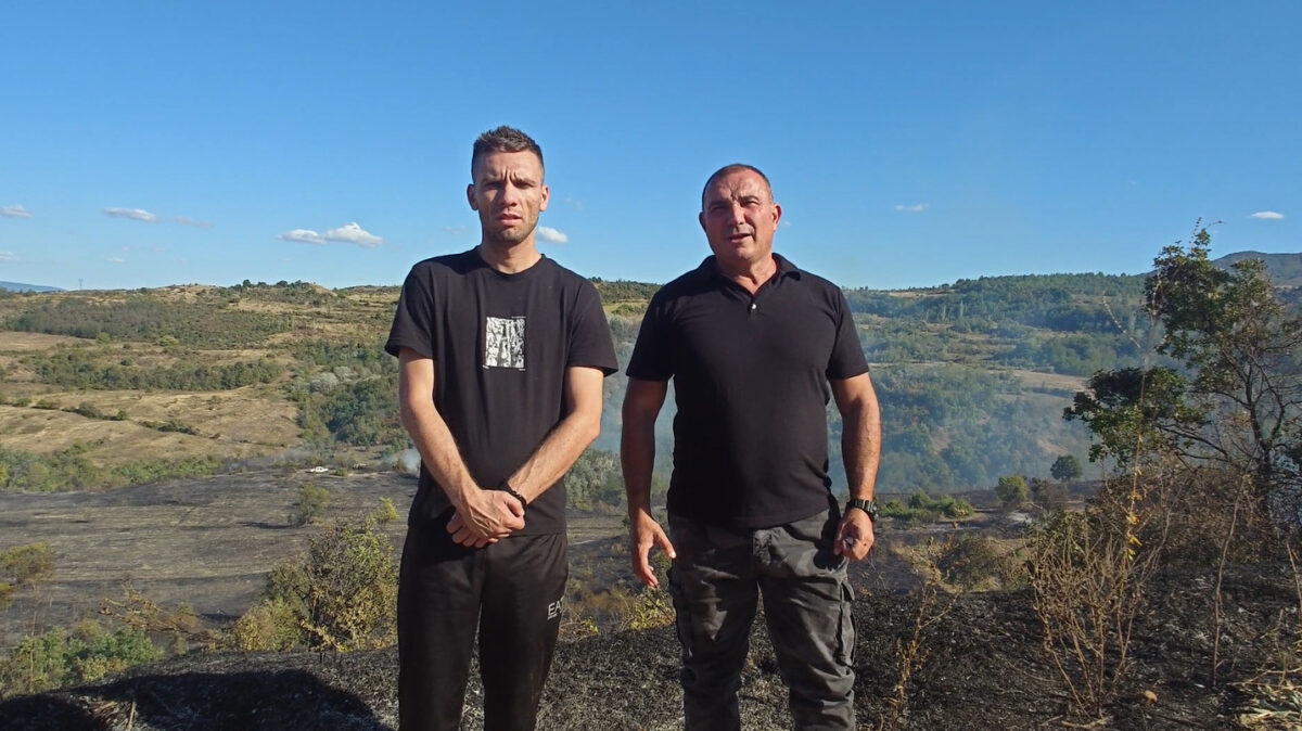 (Видео) Ангелов: Пожарот над скопско Батинци е намерно подметнат, имаме целосна контрола над огнот