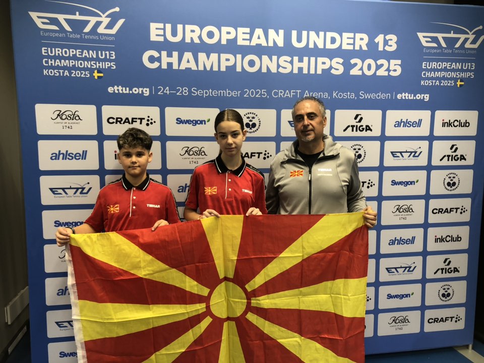 Со двајца претставници Македонија на Европското првенство во пинг-понг за играчи до 13 години