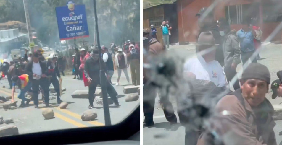 (Видео) Нападнат автомобилот во кој се наоѓал претседателот на Еквадор, луѓе фрлаа камења, најдени траги од куршуми