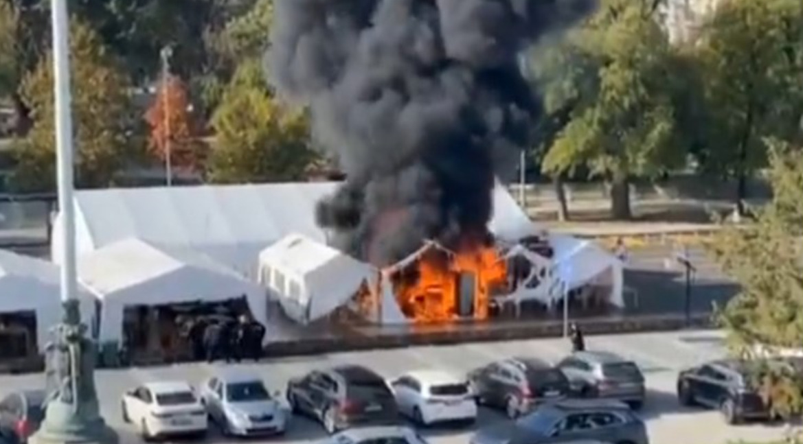 (Видео) Пукање и пожар во „Чациленд“ во Белград, еден ранет, друг уапсен