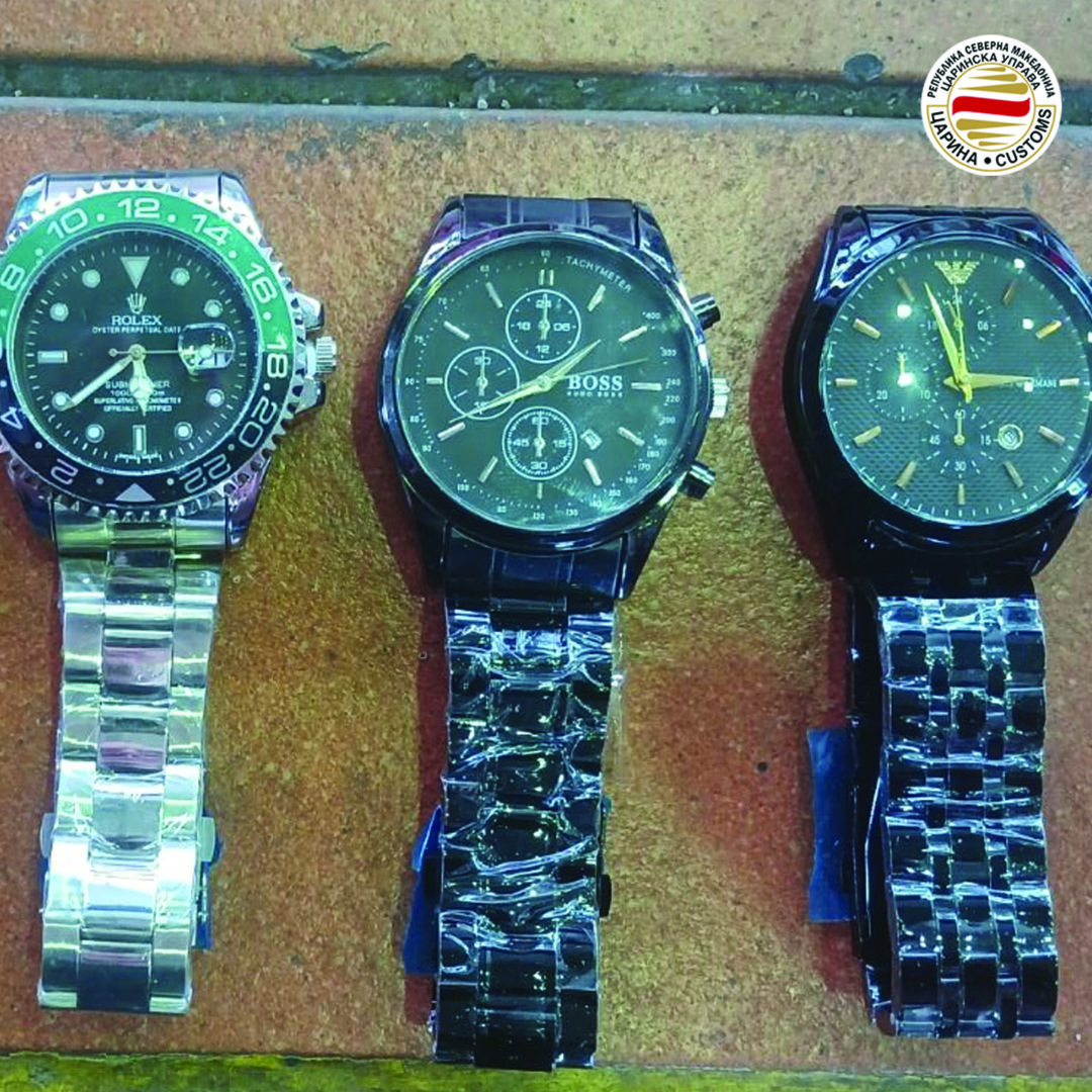 На ГП Богородица запленети над илјада часовници „Ролекс“, „Бос“, „Армани“, поради сомневање за фалсификат