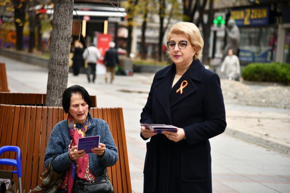 Пратеничките делеа флаери на стартот на кампањата „16 дена активизам против насилство врз жените и девојките“