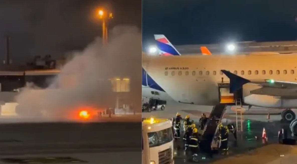 (Видео) Авион се запали на аеродром во Бразил, евакуирани 180 патници