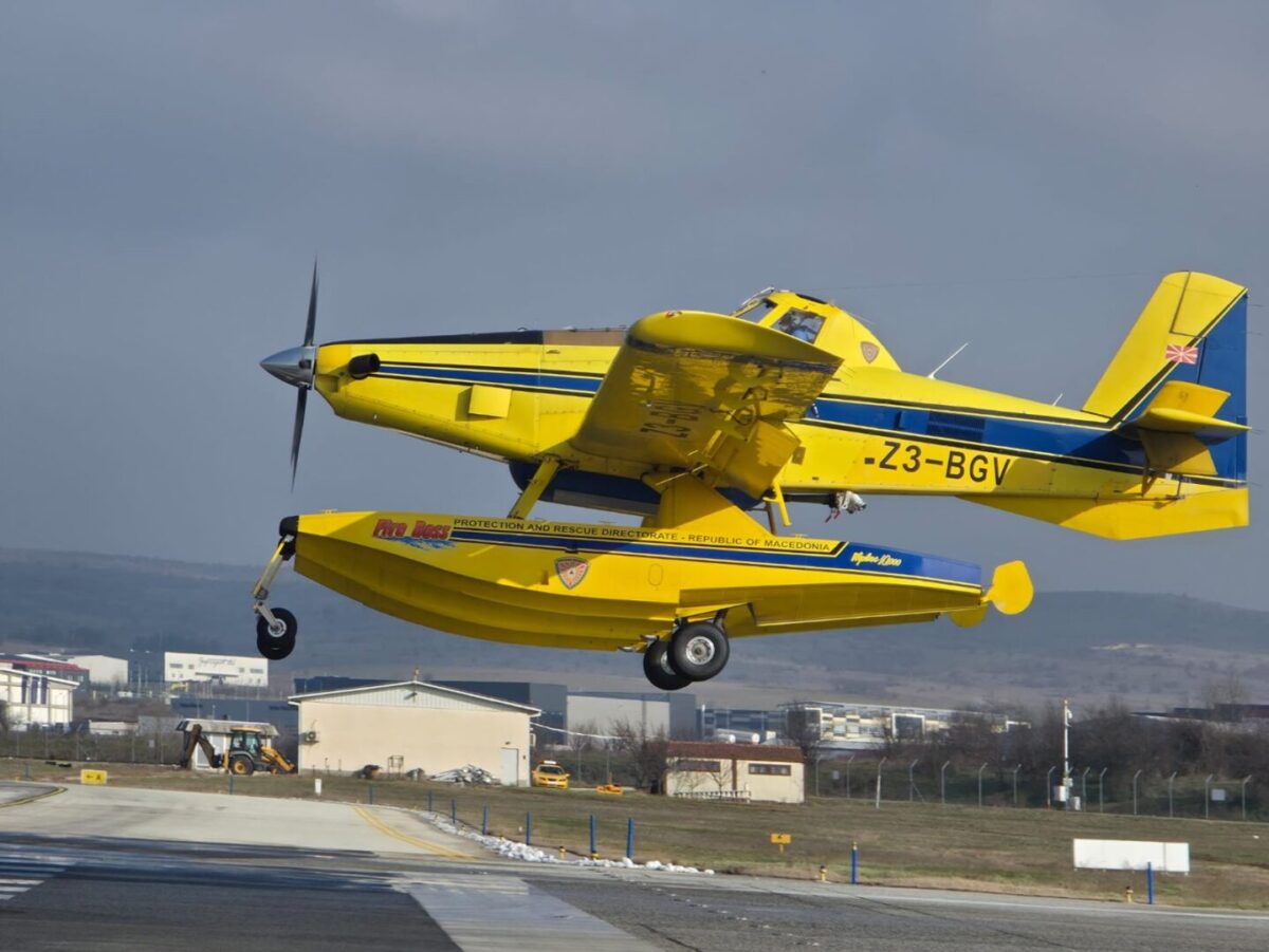 Тестирана подготвеноста на противпожарните авиони во Македонија