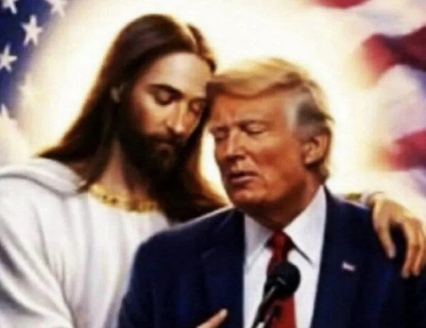Трамп објави слика од Исус како го прегрнува: „Ми изгледа доста убаво!!!“