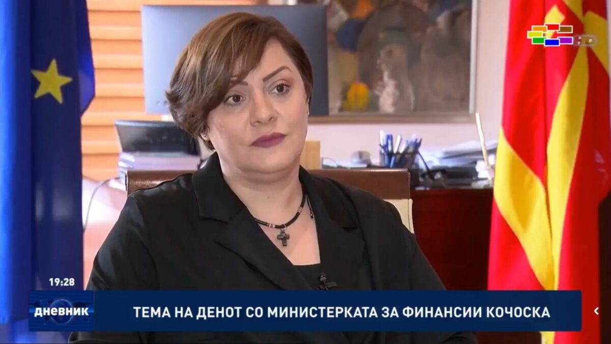Димитриеска Кочоска: Буџетот останува ликвиден, а компаниите добиваат повеќе средства по основ на ДДВ