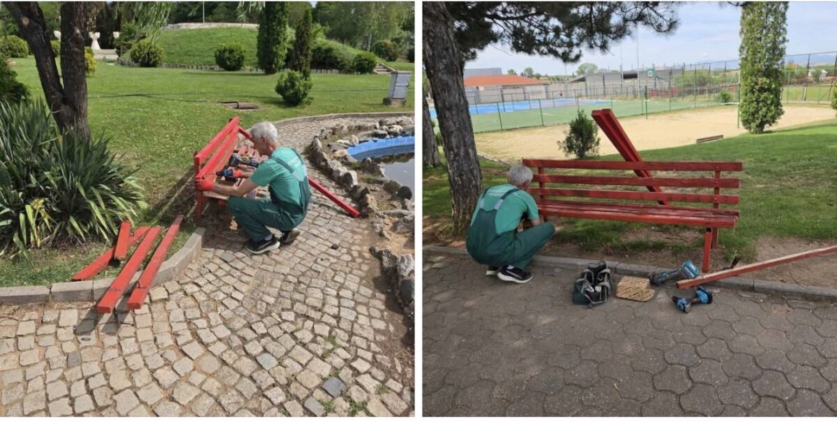 Паркот на револуцијата – Могила добива нов лик: ЈКП Комуналец Прилеп ја започна обновата на клупите