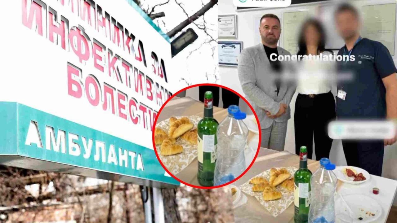 Наздравување со виски во Инфективната клиника, д-р Цана вели беше кратко пригодно честитање