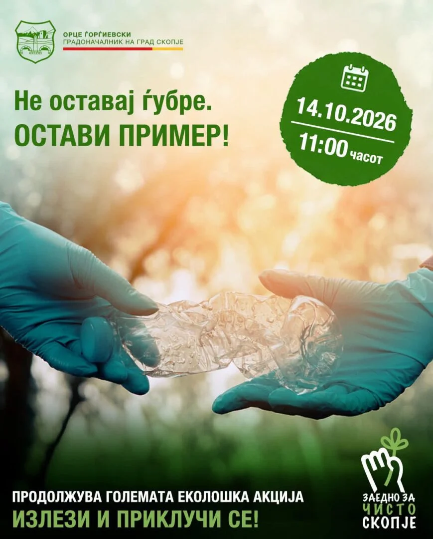 Ѓорѓиевски: Да оставиме пример, не ѓубре – Скопје повторно се обединува во најголемата еко-акција досега!