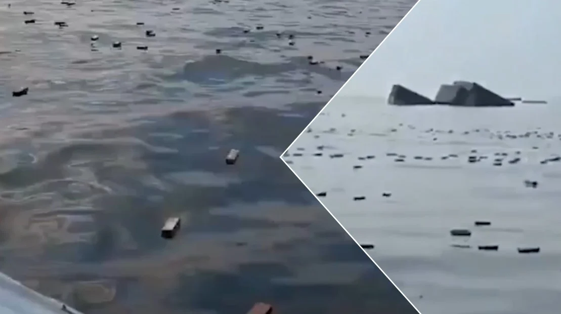 (Видео) Ирански рибари тргнаа во потрага по товар од потонат брод: Од морето извлекуваат ајфони и луксузни парфеми